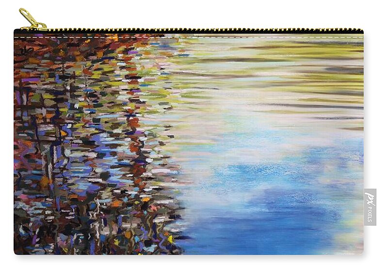  Carry-all Pouch featuring the painting Great Hollow Lake in November by Polly Castor