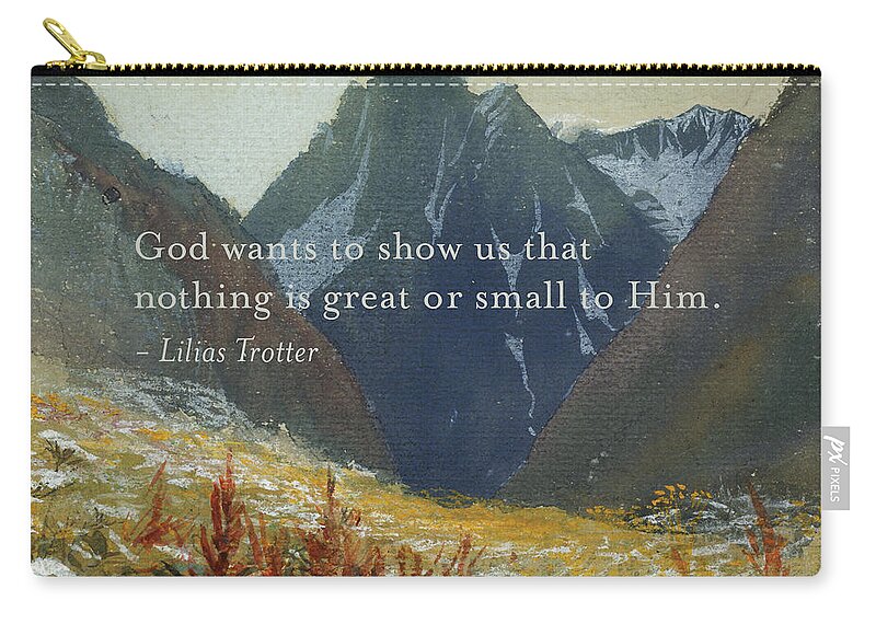 Landscape Zip Pouch featuring the painting Great or Small by Lilias Trotter