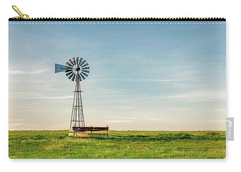 Windmill Zip Pouch featuring the photograph Great Plains Windmill by Todd Klassy