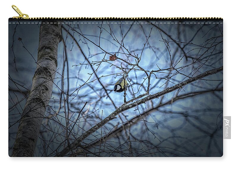 Great Tit Zip Pouch featuring the photograph Great Tit 1a #go by Leif Sohlman