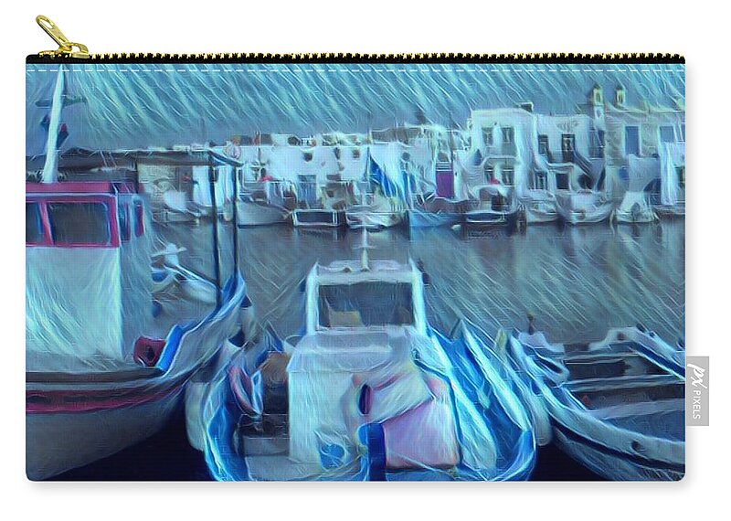 Colette Zip Pouch featuring the photograph Greek Island House by Colette V Hera Guggenheim