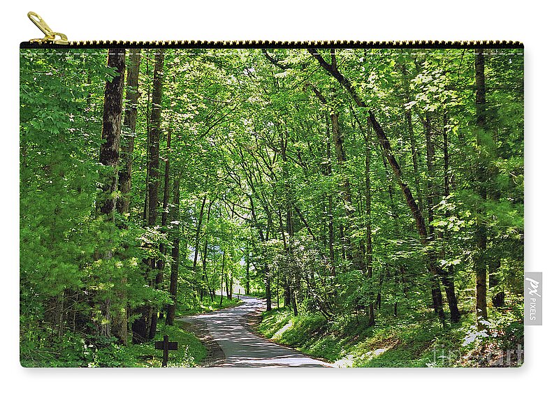 Woods Zip Pouch featuring the photograph Green Beauty In The Cove by Lydia Holly