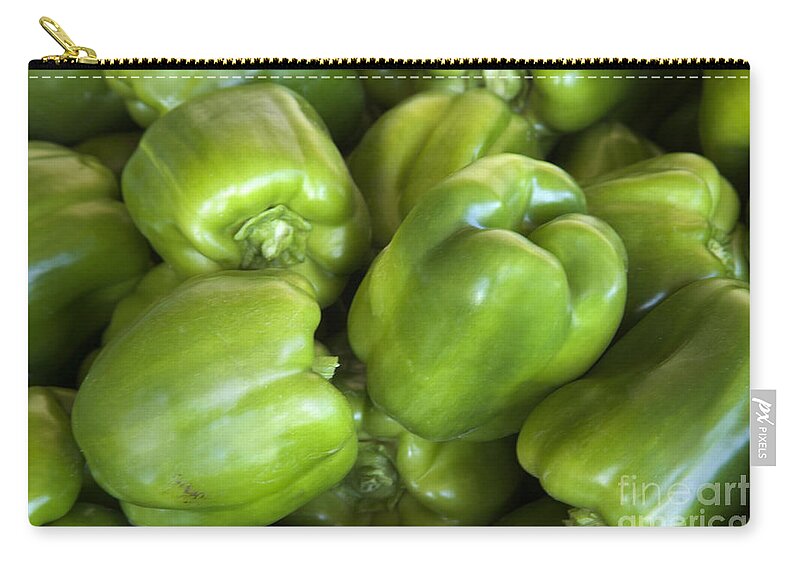 Sweet Bell Peppers Carry-all Pouch featuring the photograph Green Bell Peppers by Inga Spence