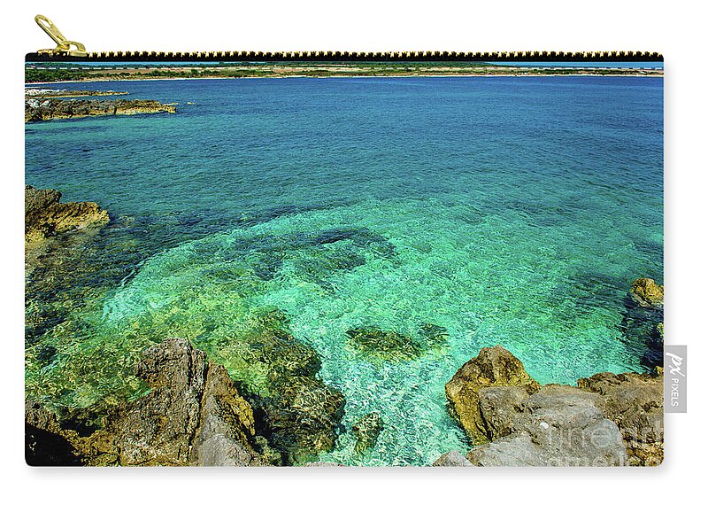 Coast Zip Pouch featuring the photograph Green Clear Water at the Coast of Croatia by Andreas Berthold