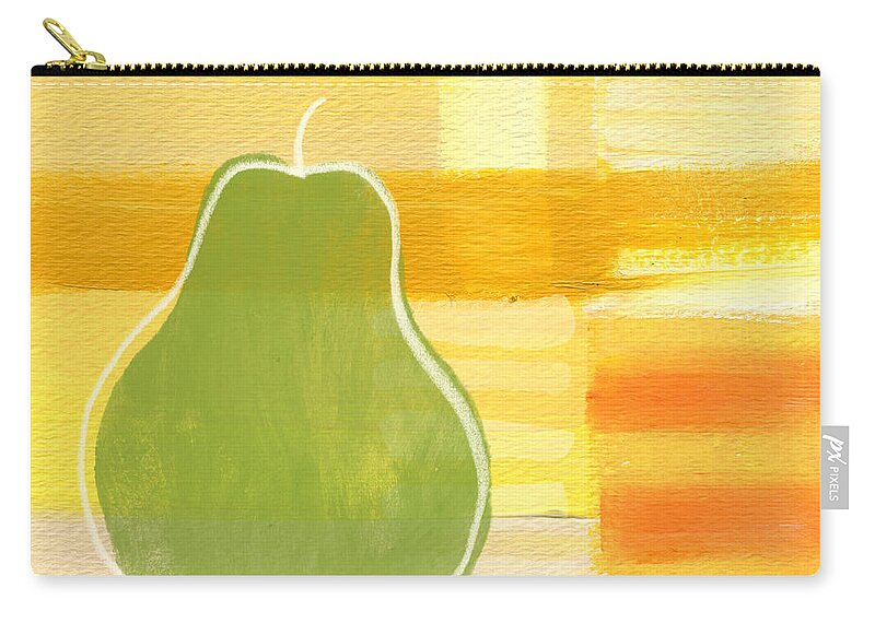 Pear Zip Pouch featuring the painting Green Pear- Art by Linda Woods by Linda Woods