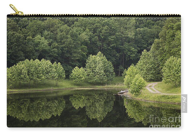 Nature Zip Pouch featuring the photograph Green Reflections by Andrea Silies