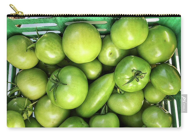 Background Zip Pouch featuring the photograph Green tomatoes by Tom Gowanlock