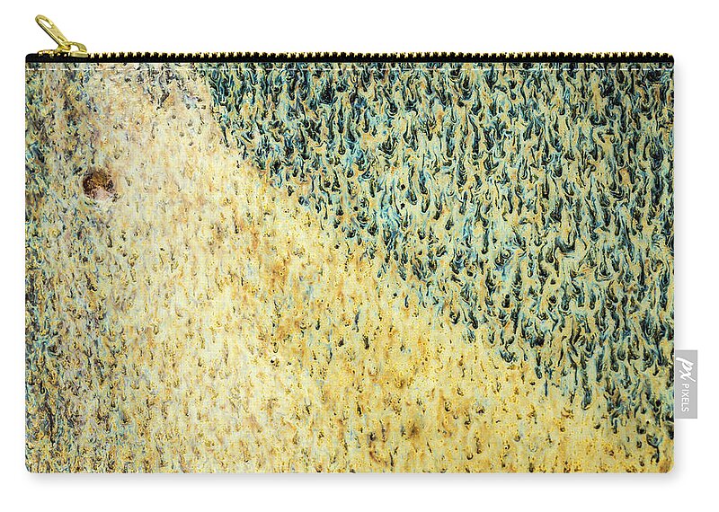 Macro Zip Pouch featuring the photograph Green/Yellow Abstract Two by David Waldrop