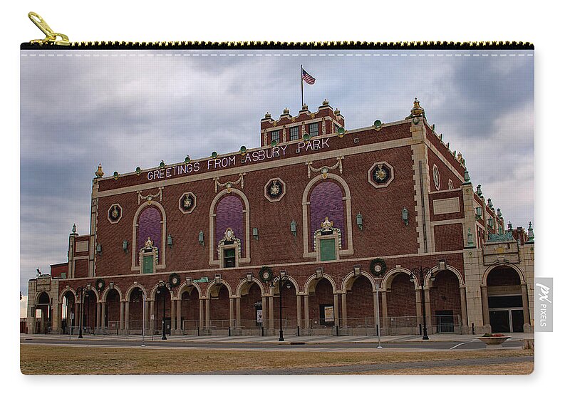 Asbury Park Zip Pouch featuring the photograph Greetings From Asbury Park by Kristia Adams