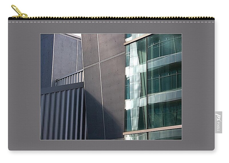 Architecture Zip Pouch featuring the photograph Grey and Green by Janis Kirstein