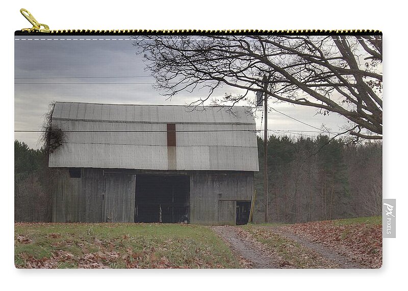 Barn Zip Pouch featuring the photograph 0014 - Grey Horse Barn by Sheryl L Sutter