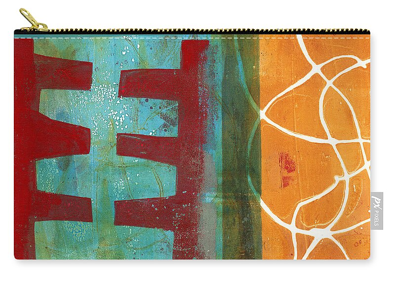Jane Davies Zip Pouch featuring the painting Grid Print 12 by Jane Davies