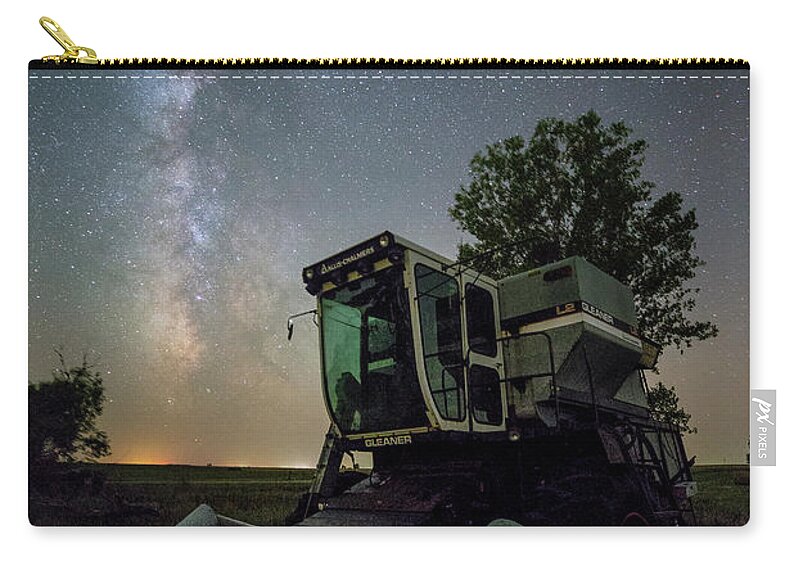 Gleaner Zip Pouch featuring the photograph Grim Gleaner by Aaron J Groen