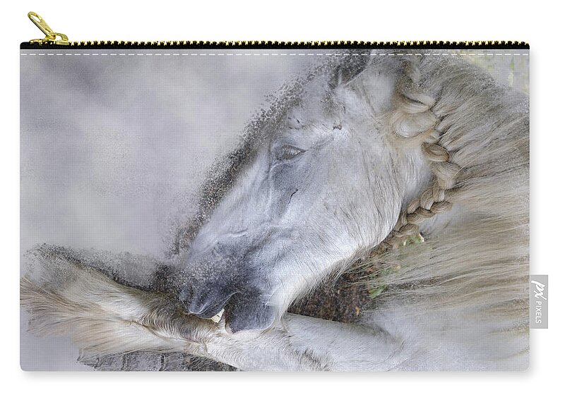 Horse Zip Pouch featuring the photograph Grooming by Michele A Loftus