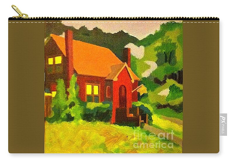 House Zip Pouch featuring the painting grove residence washington DC by Debra Bretton Robinson