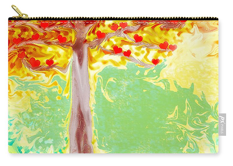 Love Zip Pouch featuring the painting Growing Love by Claudia Ellis