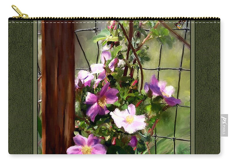Roses Zip Pouch featuring the digital art Growing Wild by Susan Kinney
