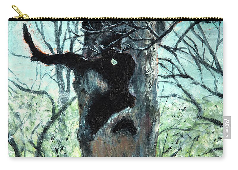 Tree Zip Pouch featuring the painting Grumpy by Jason Reinhardt