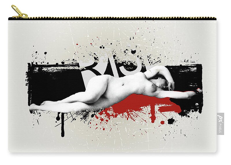 Angel Zip Pouch featuring the painting Grunge background by Tony Rubino