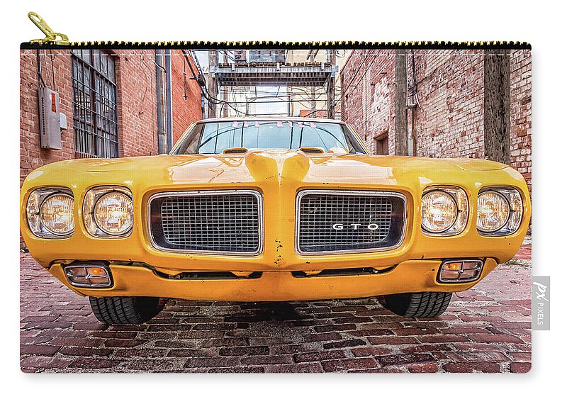 Pontiac Zip Pouch featuring the photograph GTO - Pontiac Muscle by Adam Reinhart