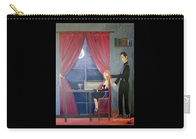Couples Carry-all Pouch featuring the painting Guess Who? by Artist Linda Marie