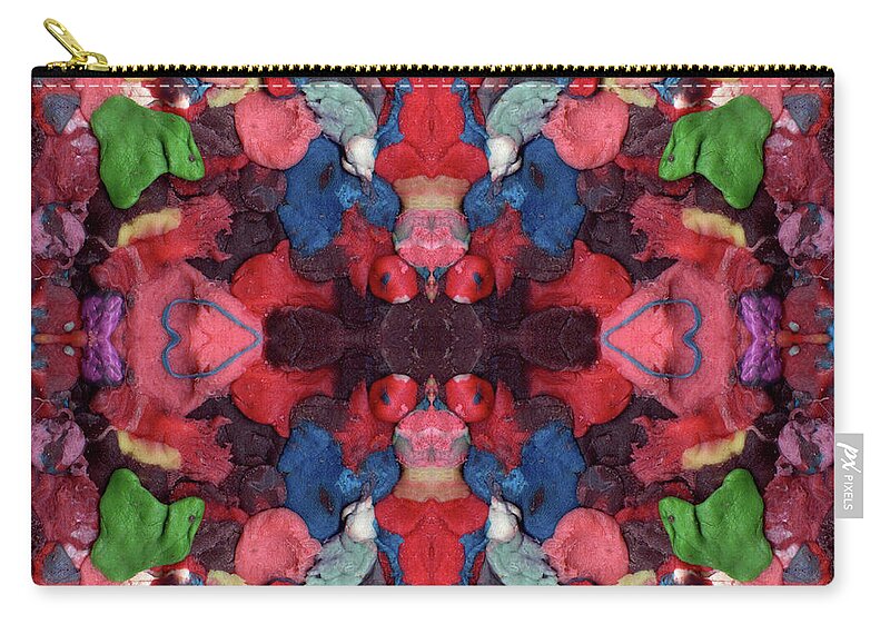 Inspiration Zip Pouch featuring the mixed media Gum Abstract #187 by Barbara Tristan