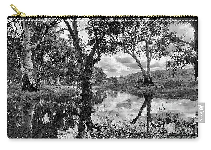 Gum Trees Zip Pouch featuring the photograph Gum Creek by Douglas Barnard