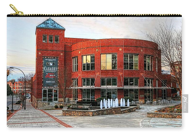 Peace Center Greenville South Carolina Zip Pouch featuring the photograph Gunter Theater At The Peace Center, Greenville South Carolina by Carol Montoya