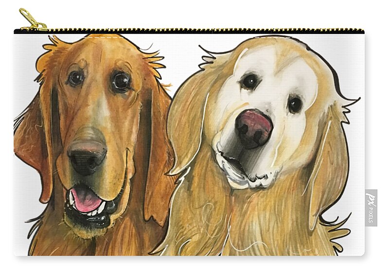 Pet Portrait Zip Pouch featuring the drawing Haberland 7-1317 by John LaFree