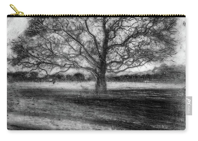 Trees Zip Pouch featuring the mixed media Hagley Tree 2 by Roseanne Jones