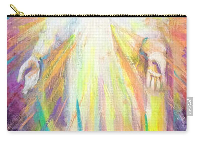 Mother Mary Zip Pouch featuring the painting Hail Holy Queen by Steve Gamba