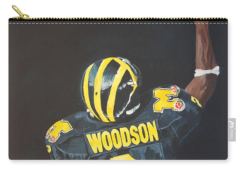 Heisman Zip Pouch featuring the painting Hail Yes by Travis Day
