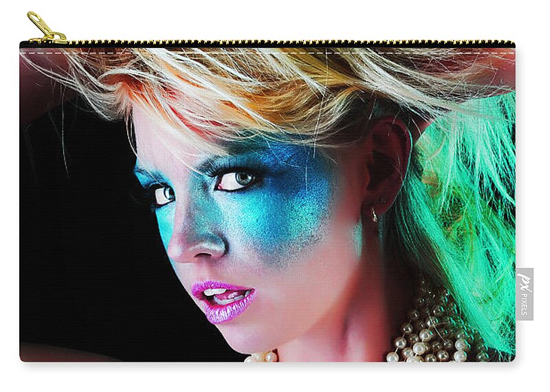 Fetish Photographs Zip Pouch featuring the photograph Hair a flame by Robert WK Clark