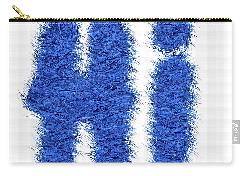 Hi Zip Pouch featuring the painting Hairy Blue Hi by Genevieve Esson