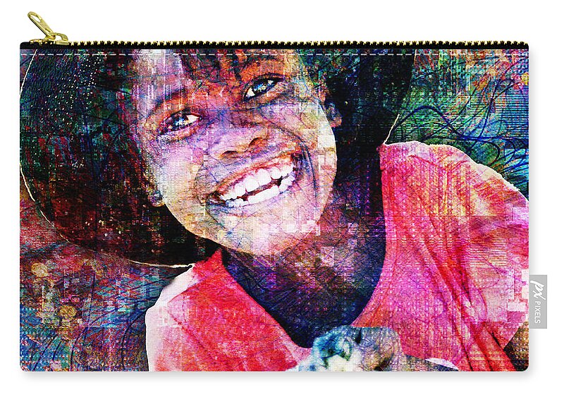 Child Zip Pouch featuring the digital art Haitian Daughter by Barbara Berney