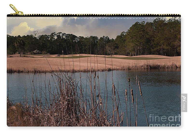 Golf Zip Pouch featuring the photograph Rivertowne Country Club Winter Golfing by Dale Powell
