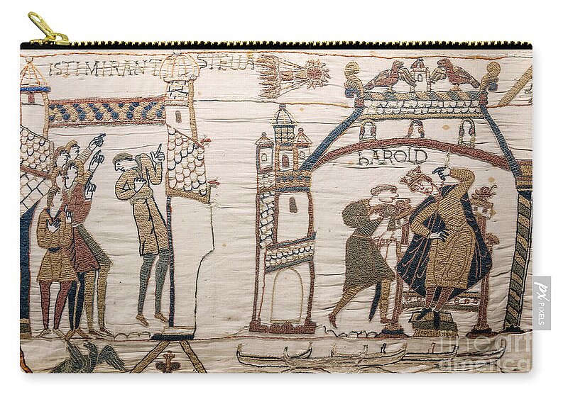 Science Carry-all Pouch featuring the photograph Halleys Comet Of 1066, Bayeux Tapestry by Science Source