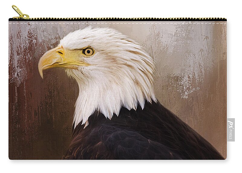 Hallmark Of Courage Zip Pouch featuring the painting Hallmark of Courage - Eagle Art by Jordan Blackstone