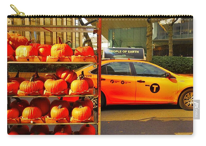 Halloween Zip Pouch featuring the photograph Halloween in New York by Funkpix Photo Hunter