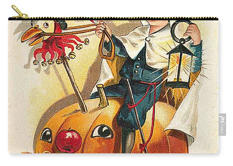 Halloween Joys Zip Pouch featuring the painting Halloween Joys by Long Shot