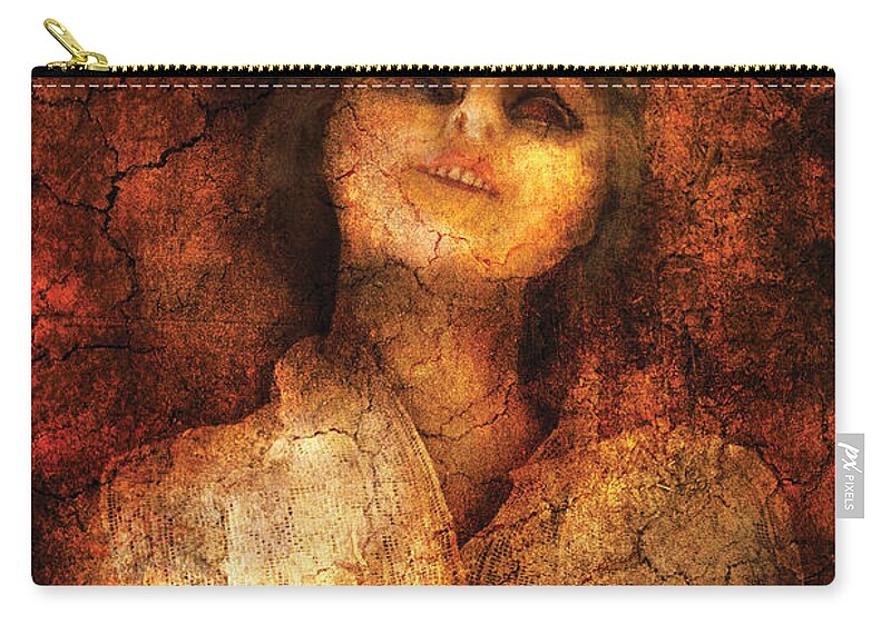 Haunted Doll Zip Pouch featuring the photograph Halloween - Meet Ms Creepy by Mike Savad