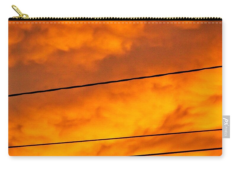 Orange Zip Pouch featuring the photograph Halloween Sunrise by Liz Vernand
