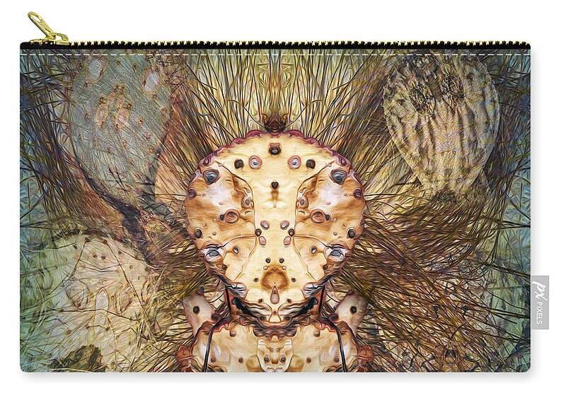 Just Another Pretty Face Zip Pouch featuring the digital art Hallucina-Jim by Becky Titus