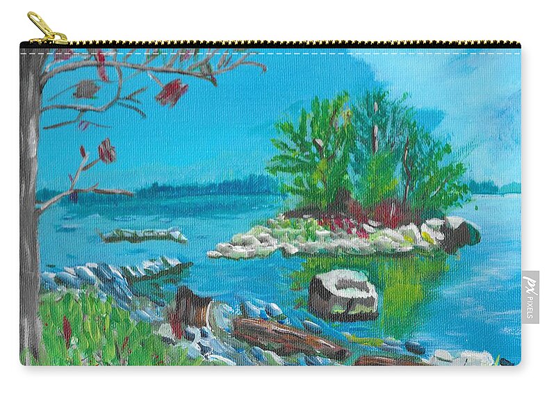 Landscape Carry-all Pouch featuring the painting Hamilton inner bay by David Bigelow