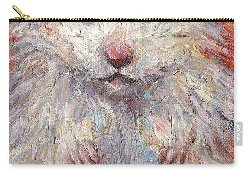 Hamster Zip Pouch featuring the painting Hamster Painting by Svetlana Novikova