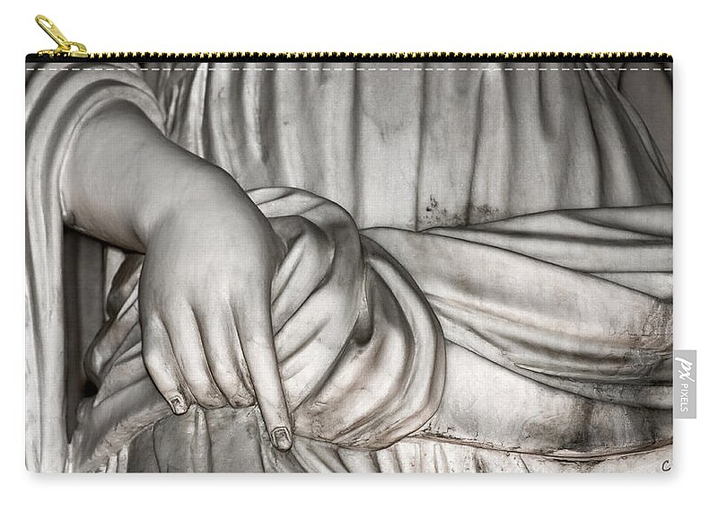 Christopher Holmes Photography Zip Pouch featuring the photograph Hand And Robe by Christopher Holmes