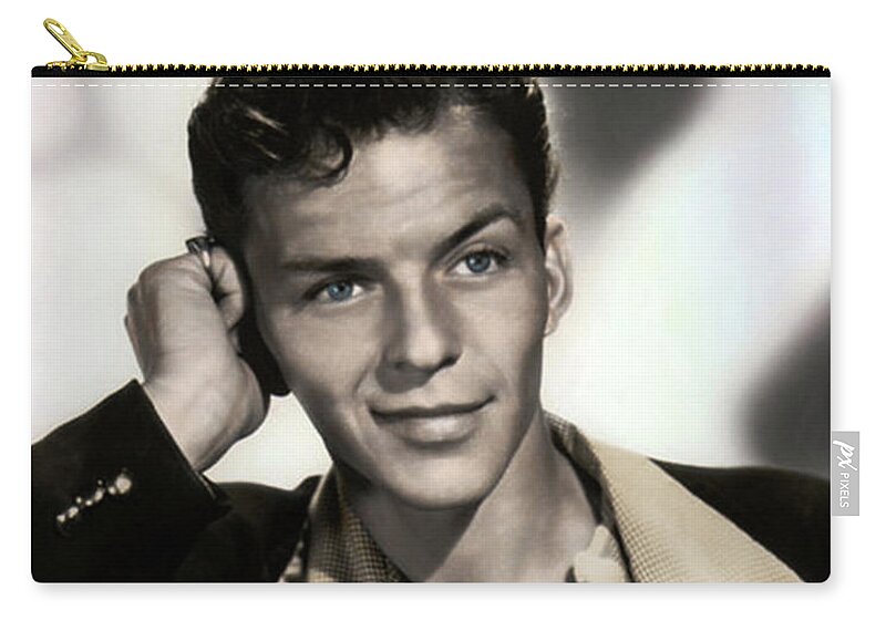Sinatra Zip Pouch featuring the photograph Handsome Frank Sinatra by Doc Braham