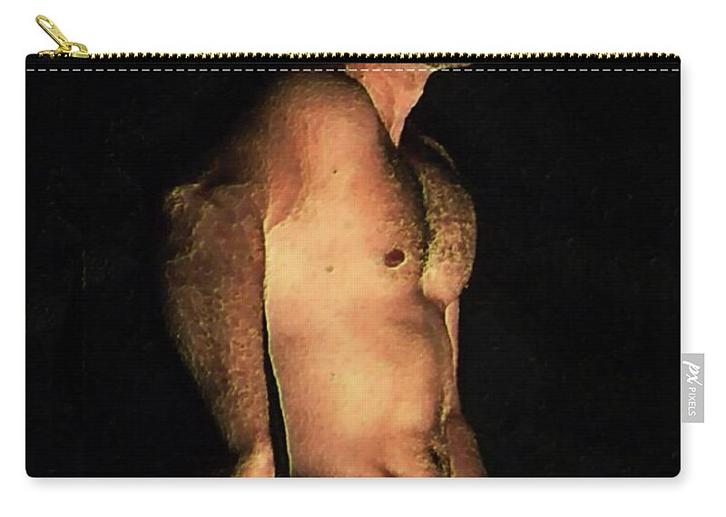 Handsome Zip Pouch featuring the painting Handsome Man  by Troy Caperton
