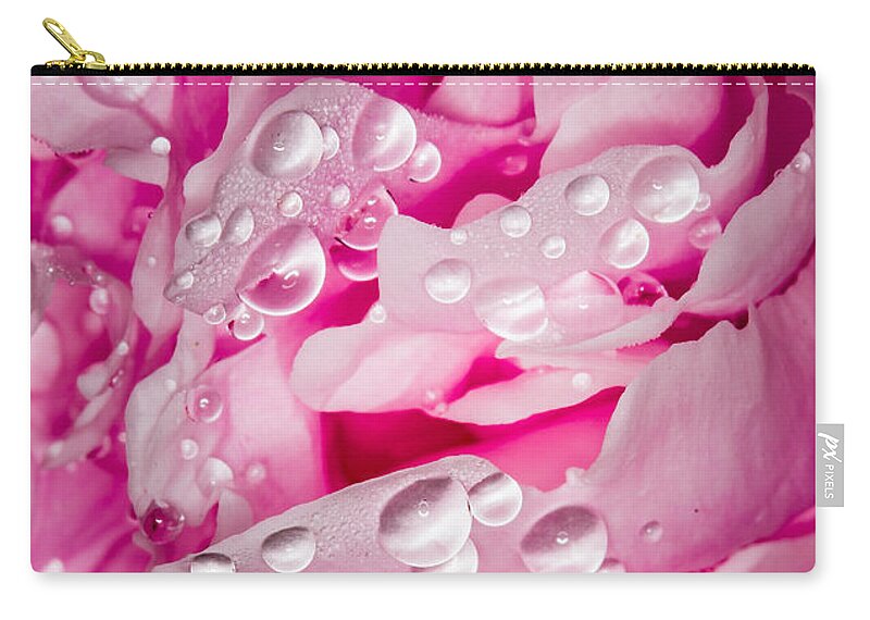 Garden Zip Pouch featuring the photograph Hanging Droplets by Rikk Flohr