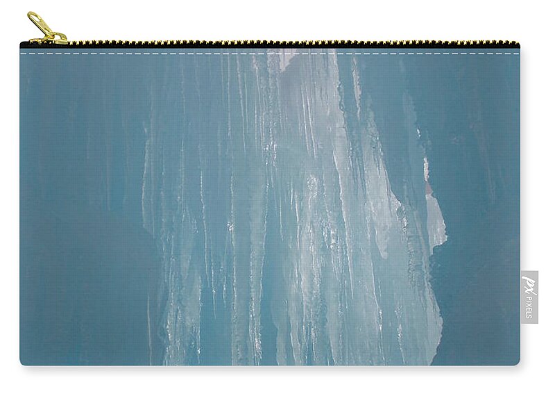 Ice Castle Zip Pouch featuring the photograph Hanging Icicles by Catherine Gagne